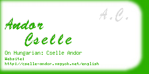 andor cselle business card